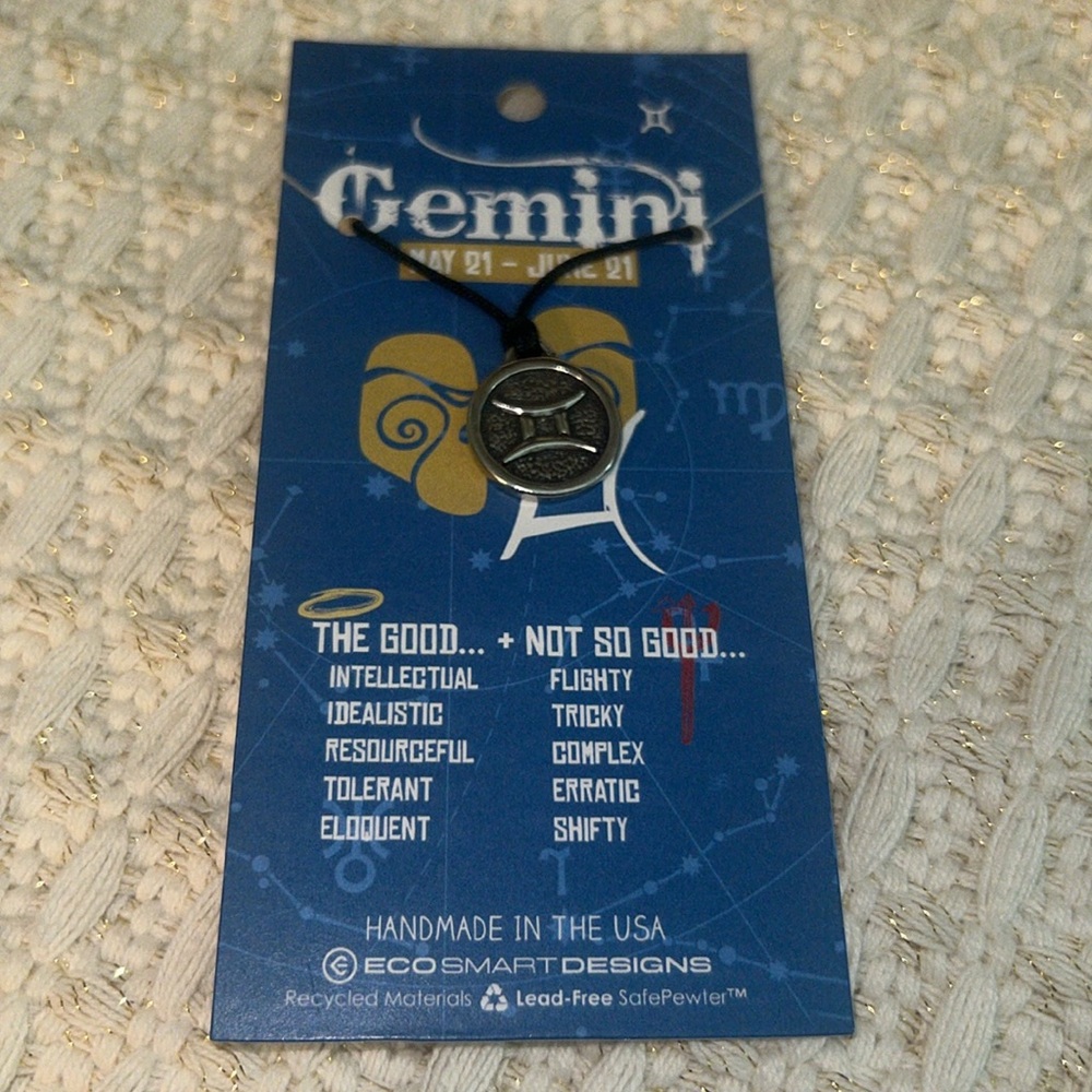 NWT Zodiac Gemini Cord Necklace - Picture 2 of 2